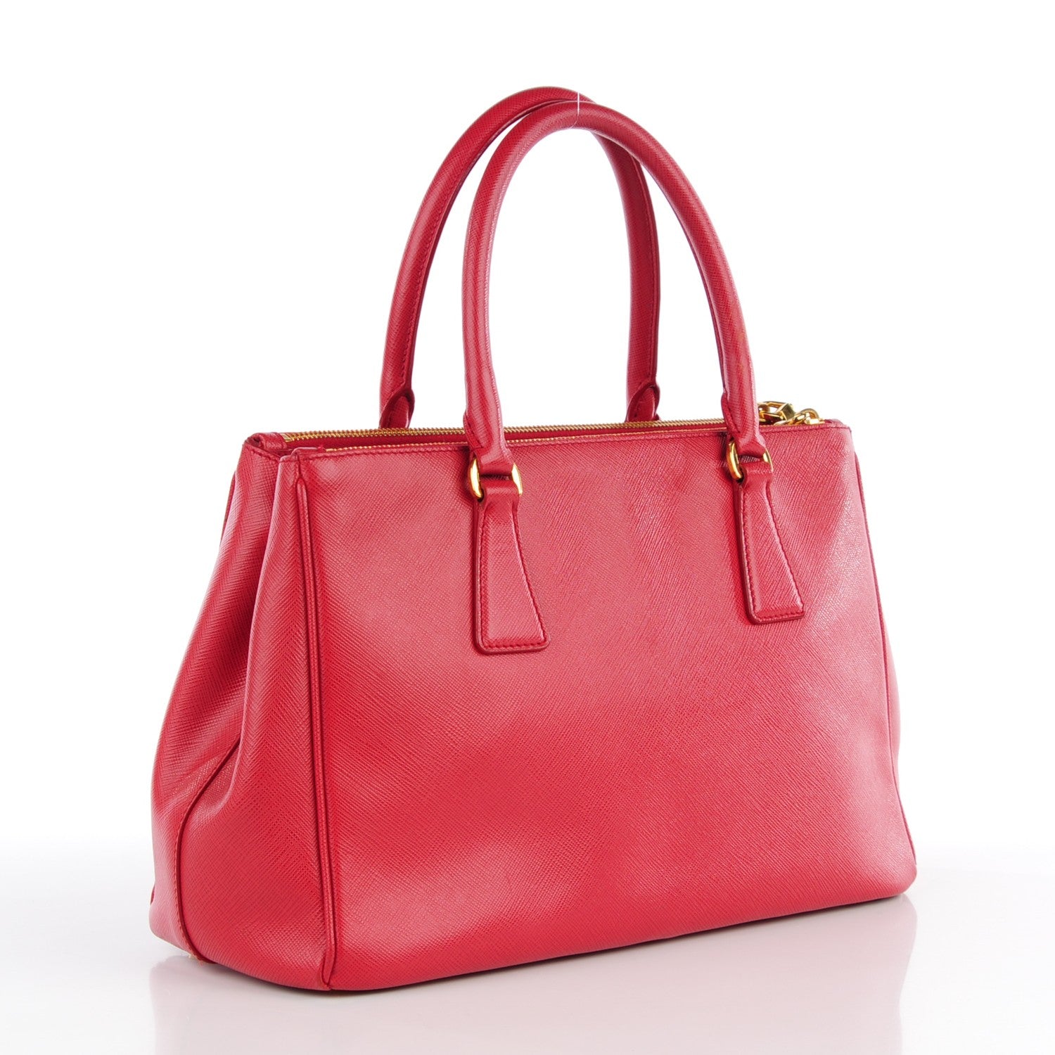 Prada Saffiano Small Galleria Double Zip Tote Fuoco 3 of 10