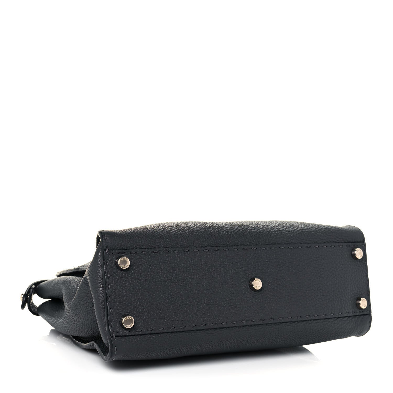 Fendi Cuoio Romano Selleria Bi-Color Medium Peekaboo Iconic Satchel Asfalto Latte 3 of 15