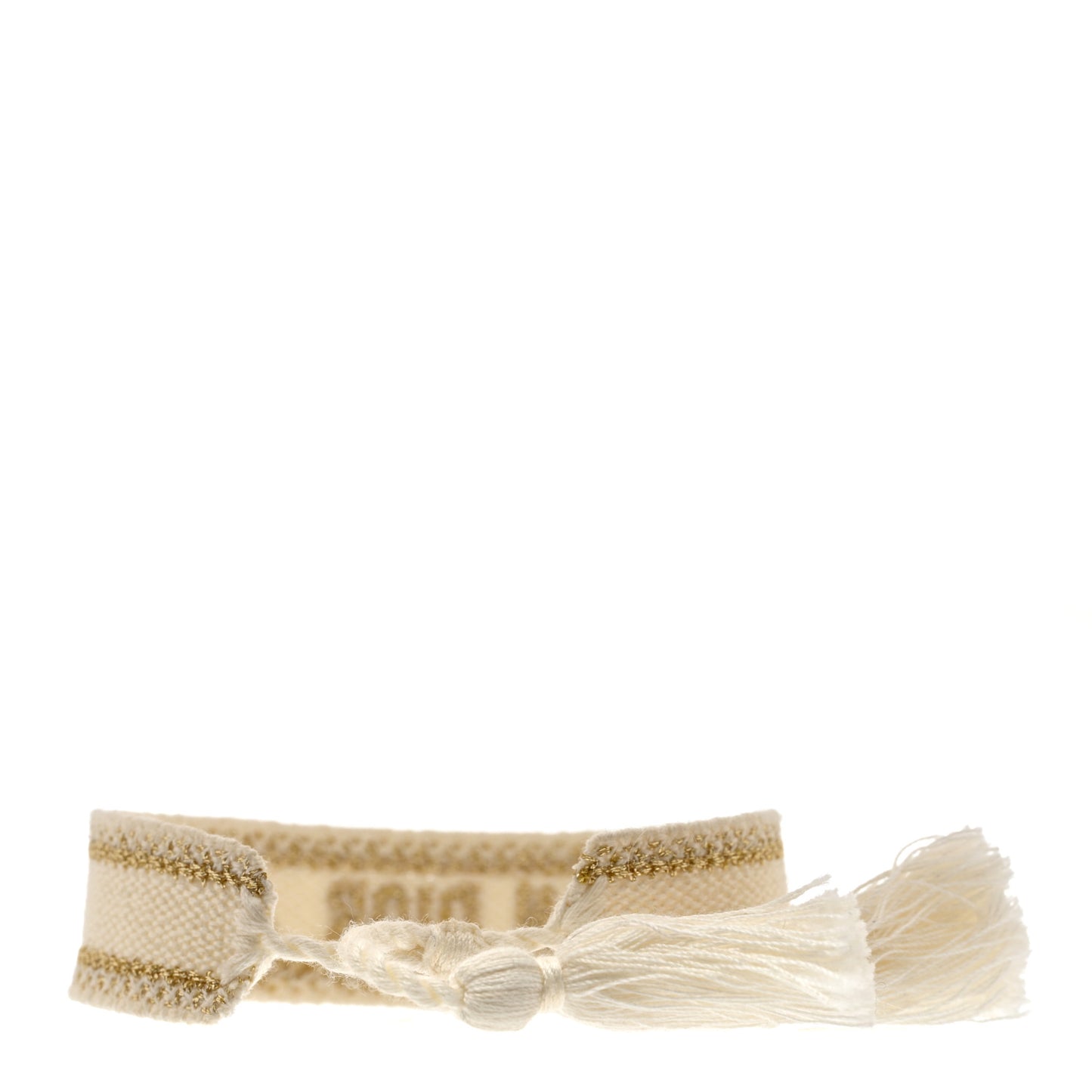 Woven Cotton J'Adior Friendship Bracelet White Gold