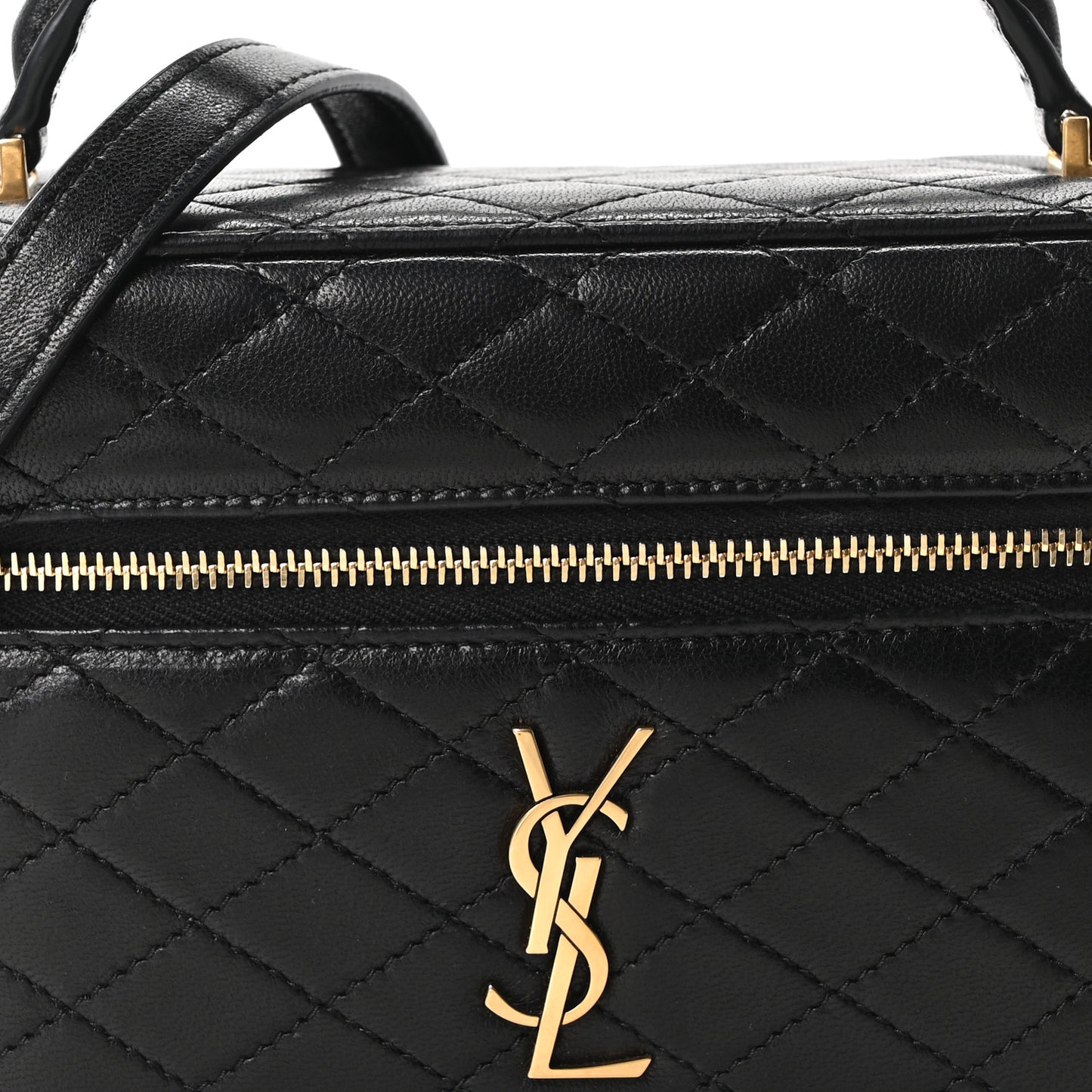Lambskin Quilted Mini Gaby Vanity Case Black
