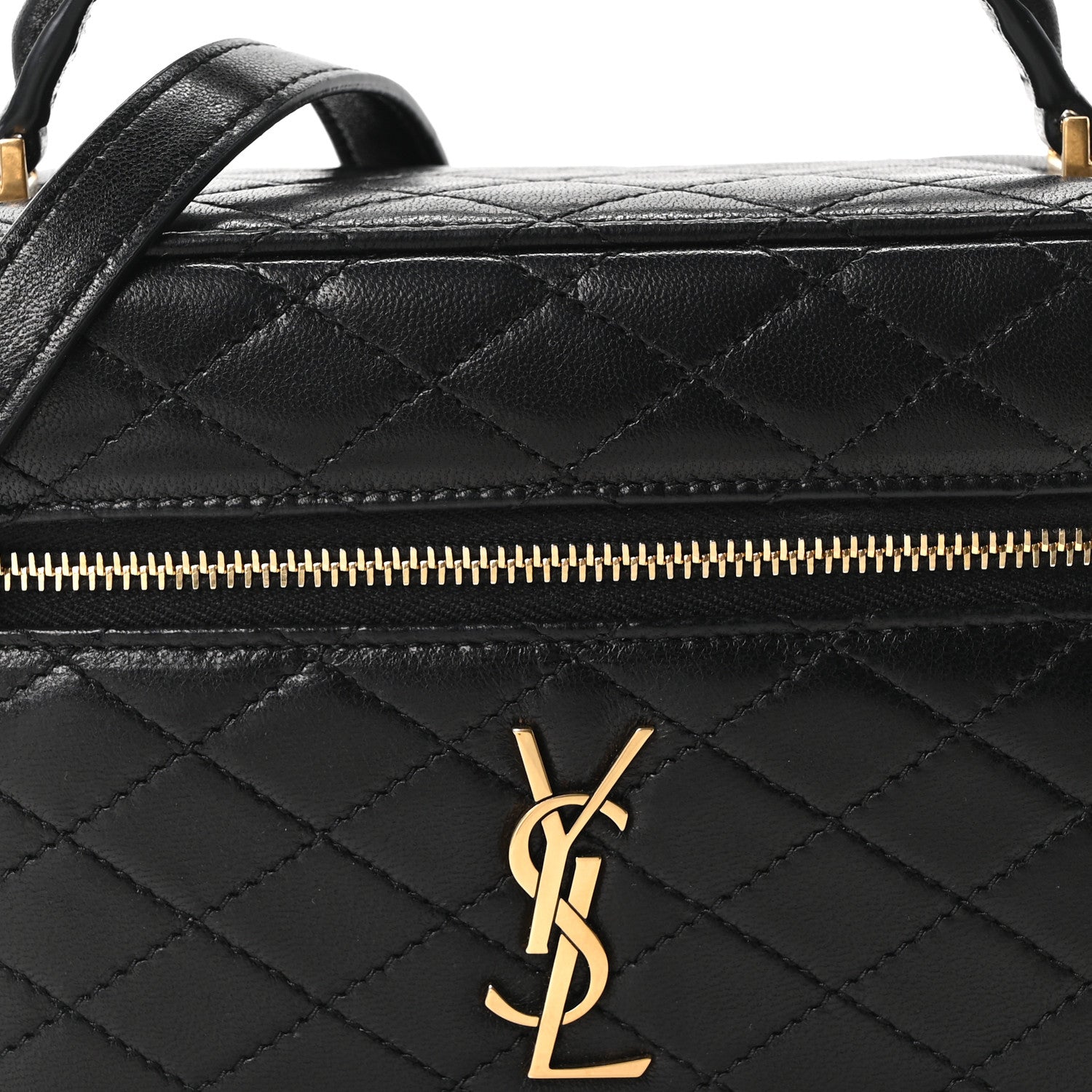Saint Laurent Lambskin Quilted Mini Gaby Vanity Case Black 8 of 10