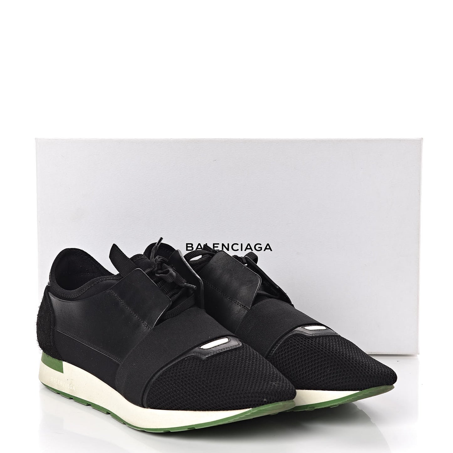 Mesh Calfskin Neoprene Suede Mens Race Runner Sneakers 44 Black