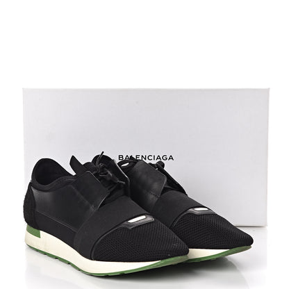 Balenciaga Mesh Calfskin Neoprene Suede Mens Race Runner Sneakers 44 Black 8 of 8