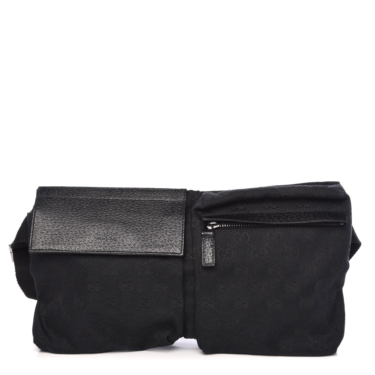 Gucci GG Monogram Double Pocket Belt Bag Black 1 of 9