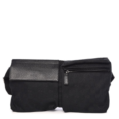 Gucci GG Monogram Double Pocket Belt Bag Black 1 of 9
