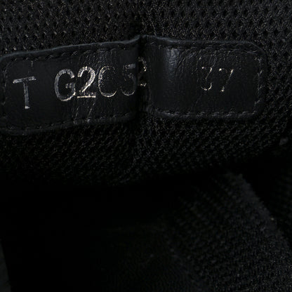 Chanel Tweed Suede Goatskin CC Sneakers 37 Black White 9 of 9