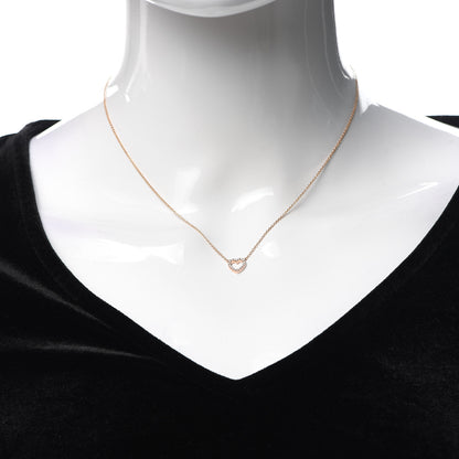 Tiffany 18K Rose Gold Diamond Metro Heart Pendant Necklace 2 of 6
