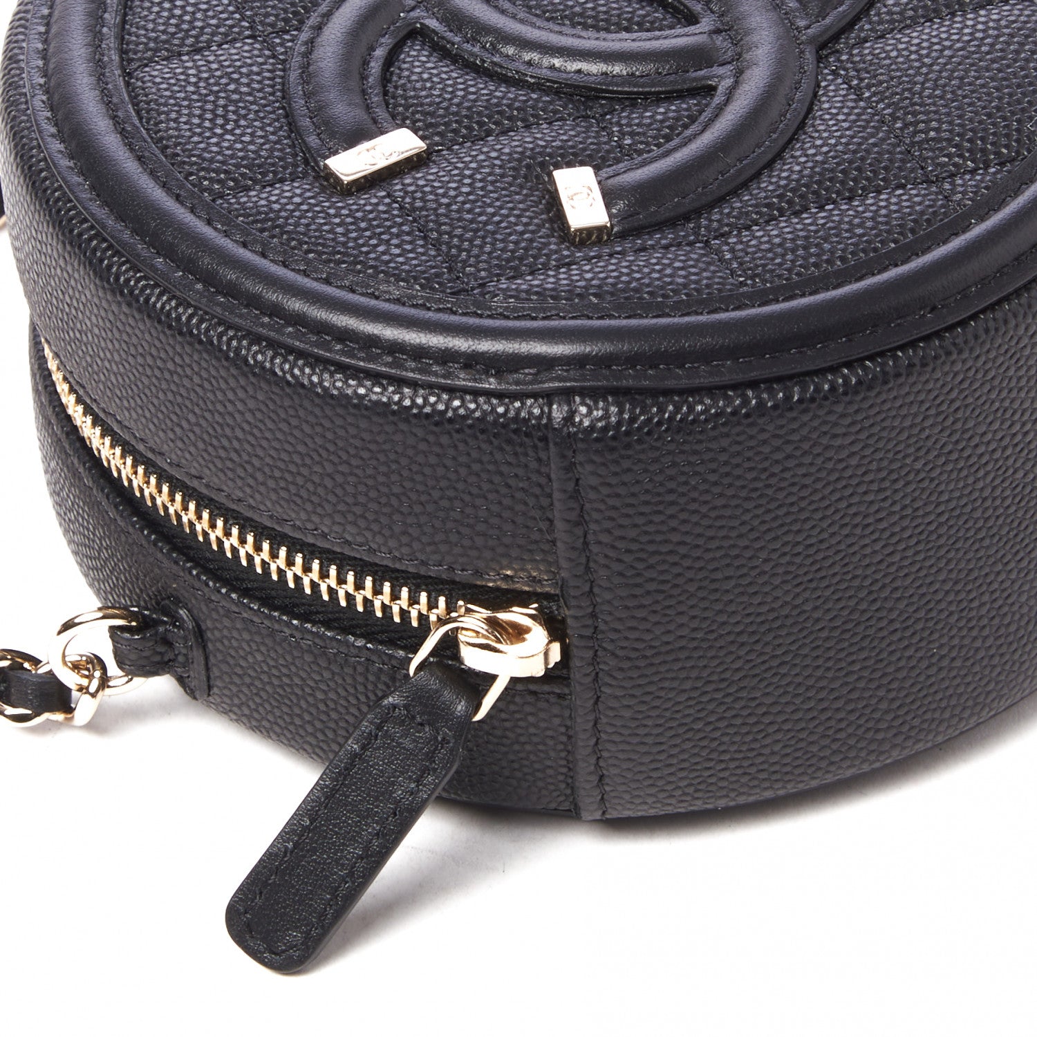 Chanel Caviar Quilted Round Filigree Crossbody Black 5 of 10