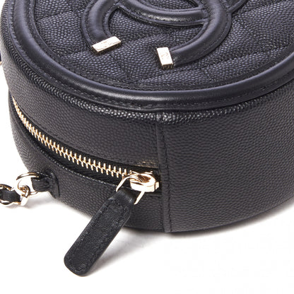 Chanel Caviar Quilted Round Filigree Crossbody Black 5 of 10