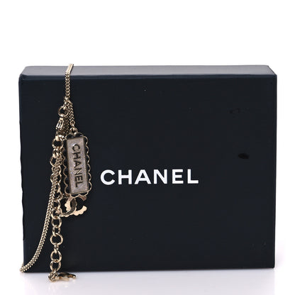 Chanel Enamel CC Logo Necklace Gold Black White 5 of 5