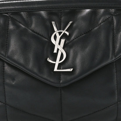Saint Laurent Lambskin Quilted Small Loulou Puffer Monogram Chain Satchel Black 9 of 12