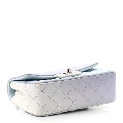 Chanel Perforated Lambskin Quilted Mini Rectangular Flap Light Blue Light Purple White 4 of 12