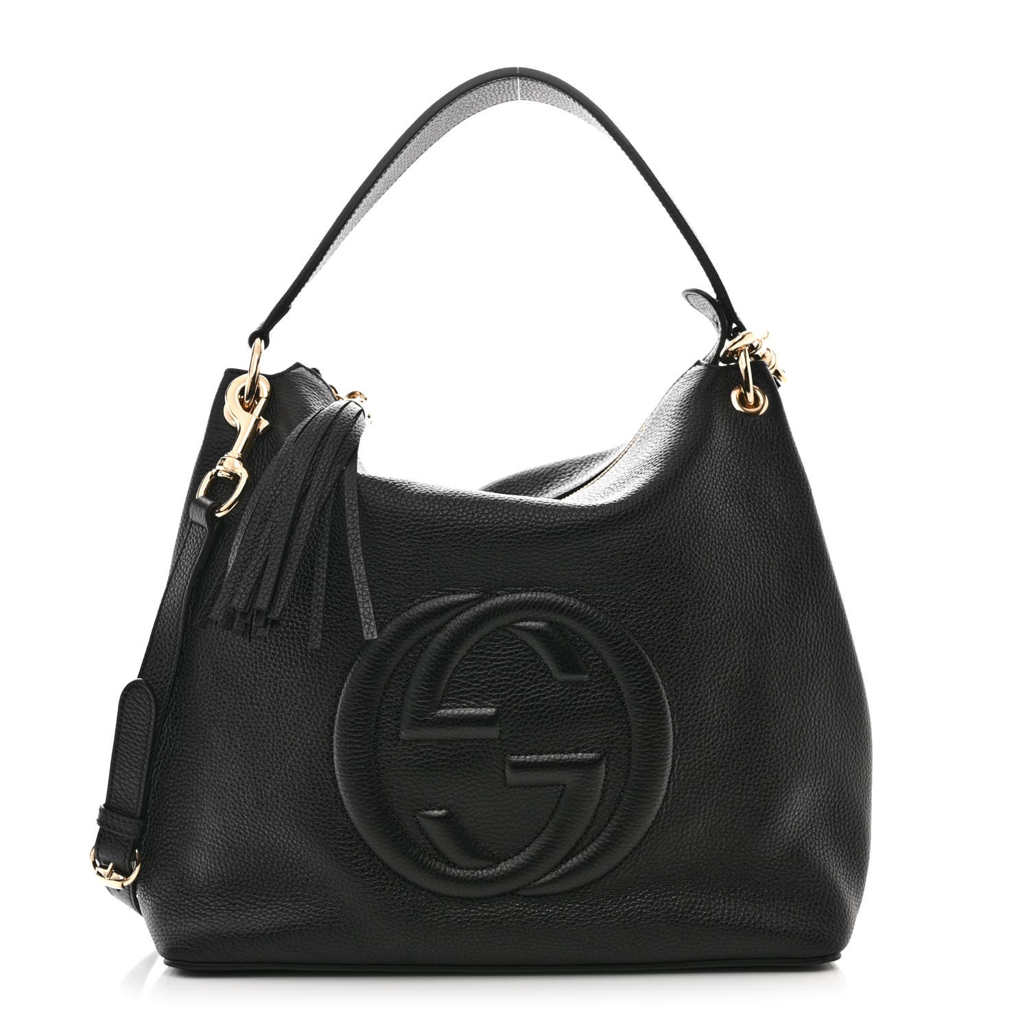Gucci Pebbled Calfskin Large Soho Hobo Black 1 of 10