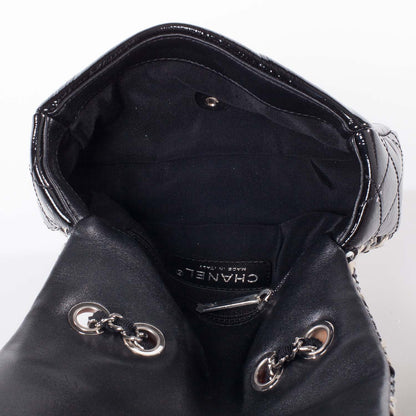 Chanel Perforated Patent Hand Embroidered Mini Flap Black 8 of 9