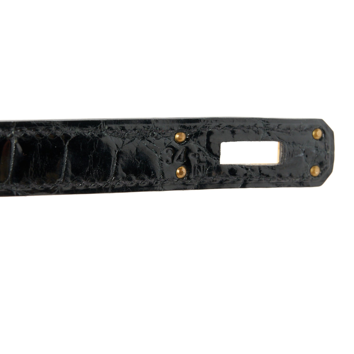 Hermes Shiny Niloticus Crocodile Kelly Cut Pochette Black 7 of 10