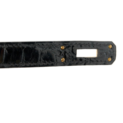 Hermes Shiny Niloticus Crocodile Kelly Cut Pochette Black 7 of 10