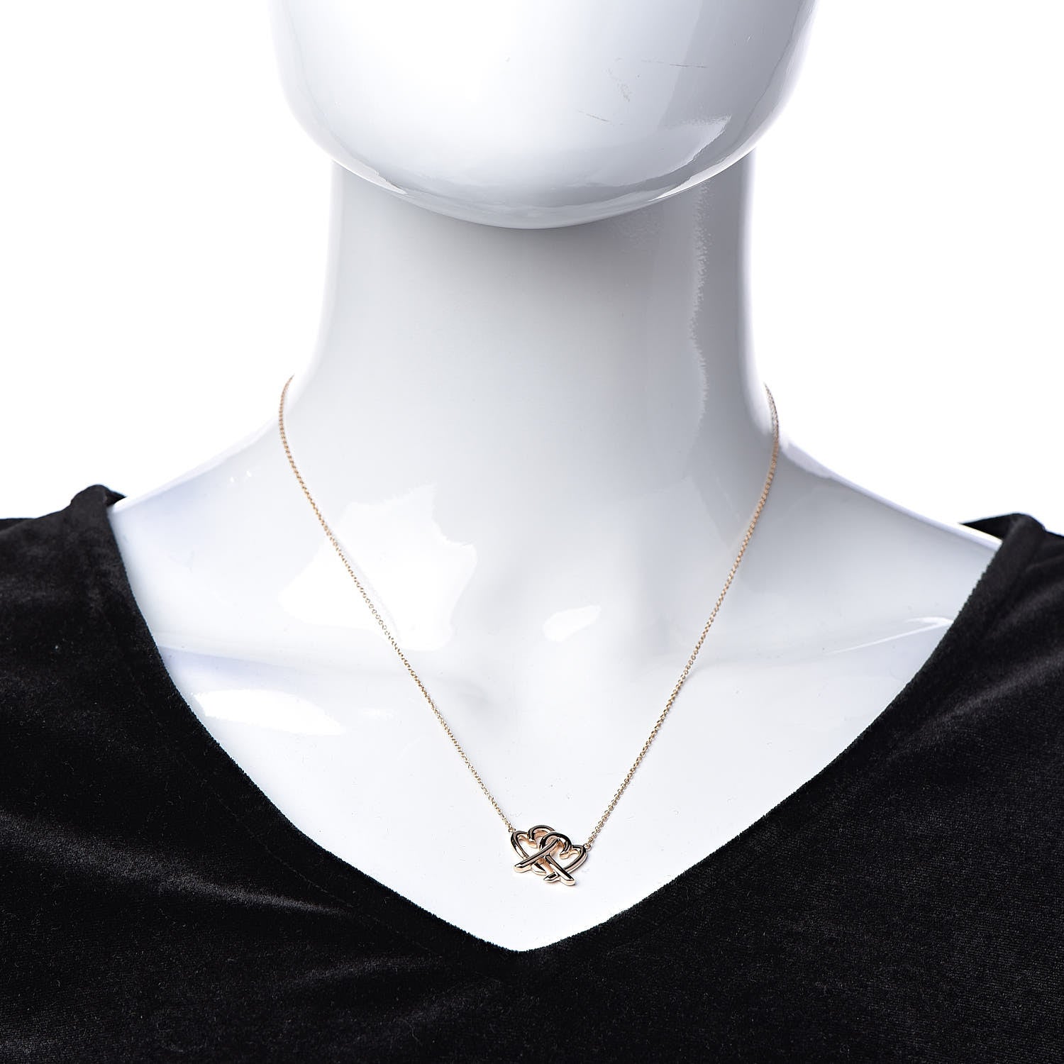 Tiffany 18K Rose Gold Paloma Picasso Loving Heart Interlocking Pendant Necklace 2 of 7