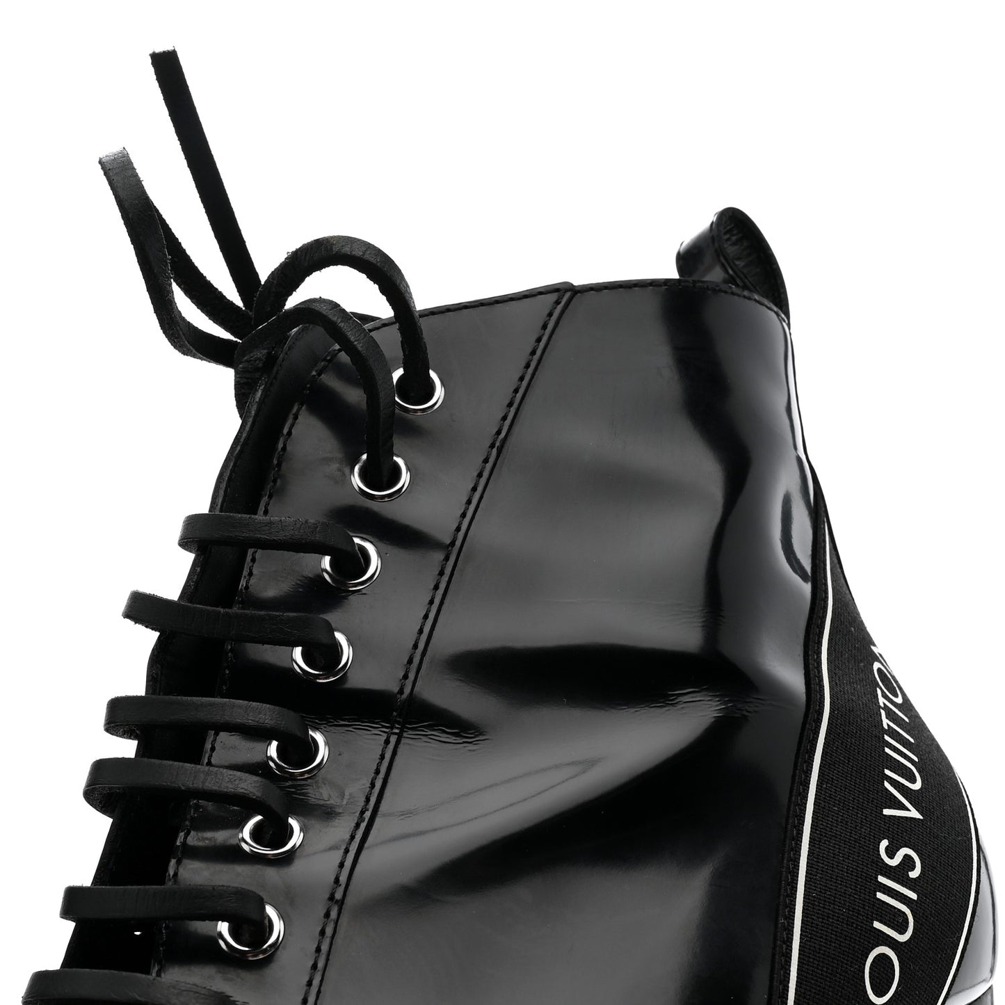 Glazed Calfskin Star Trail Ankle Boots 40 Black