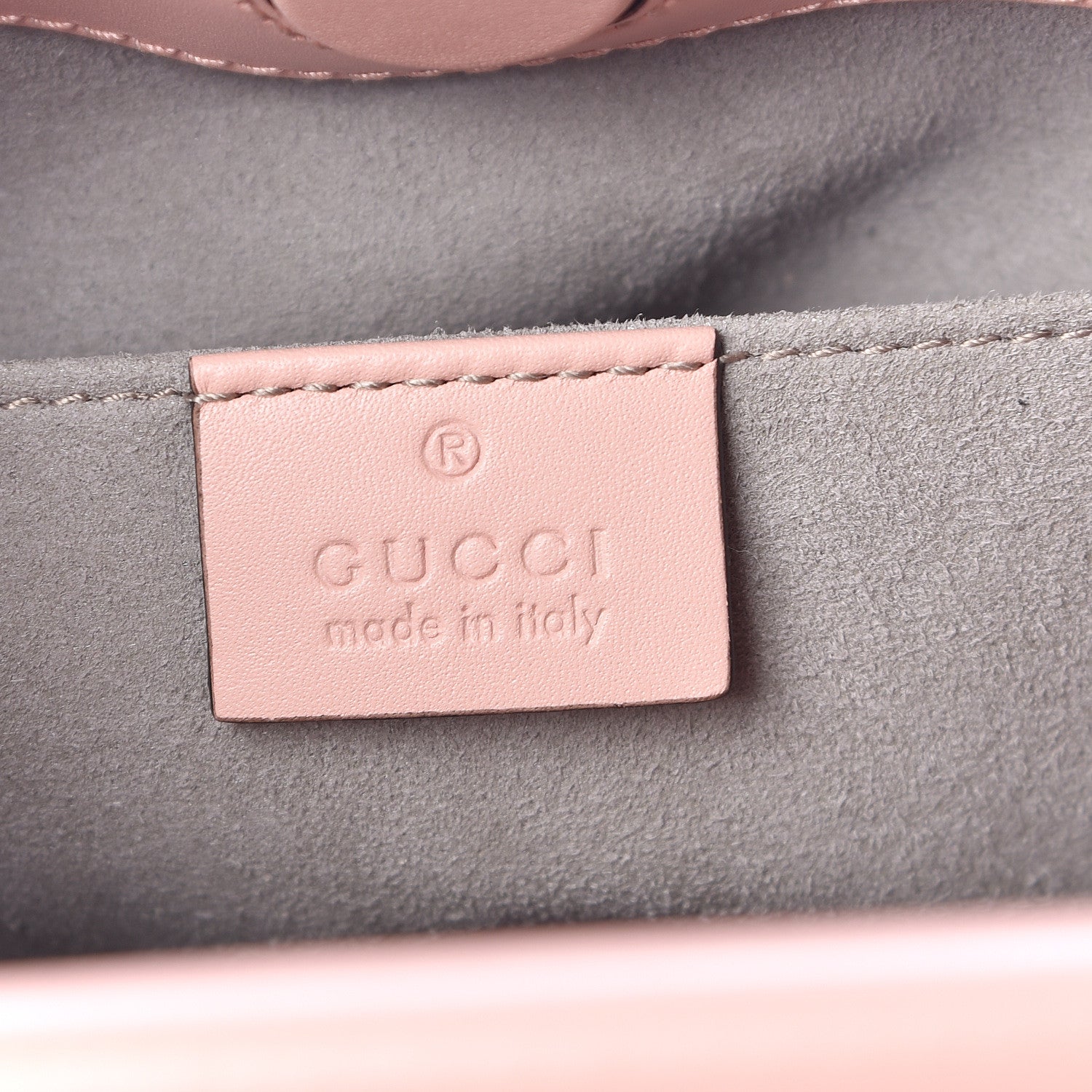 Gucci Nappa Bamboo Web Mini Nymphaea Top Handle Bag Perfect Pink Mystic White 7 of 11
