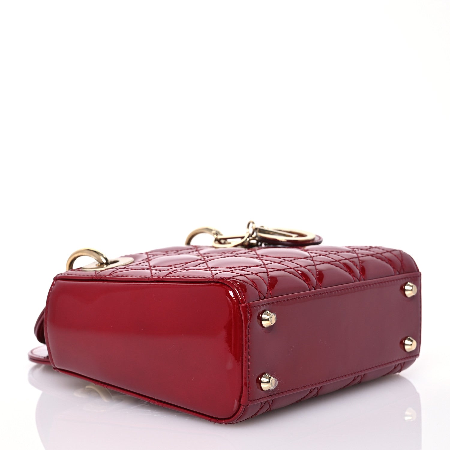 Christian Dior Patent Cannage Mini Lady Dior Red 4 of 12