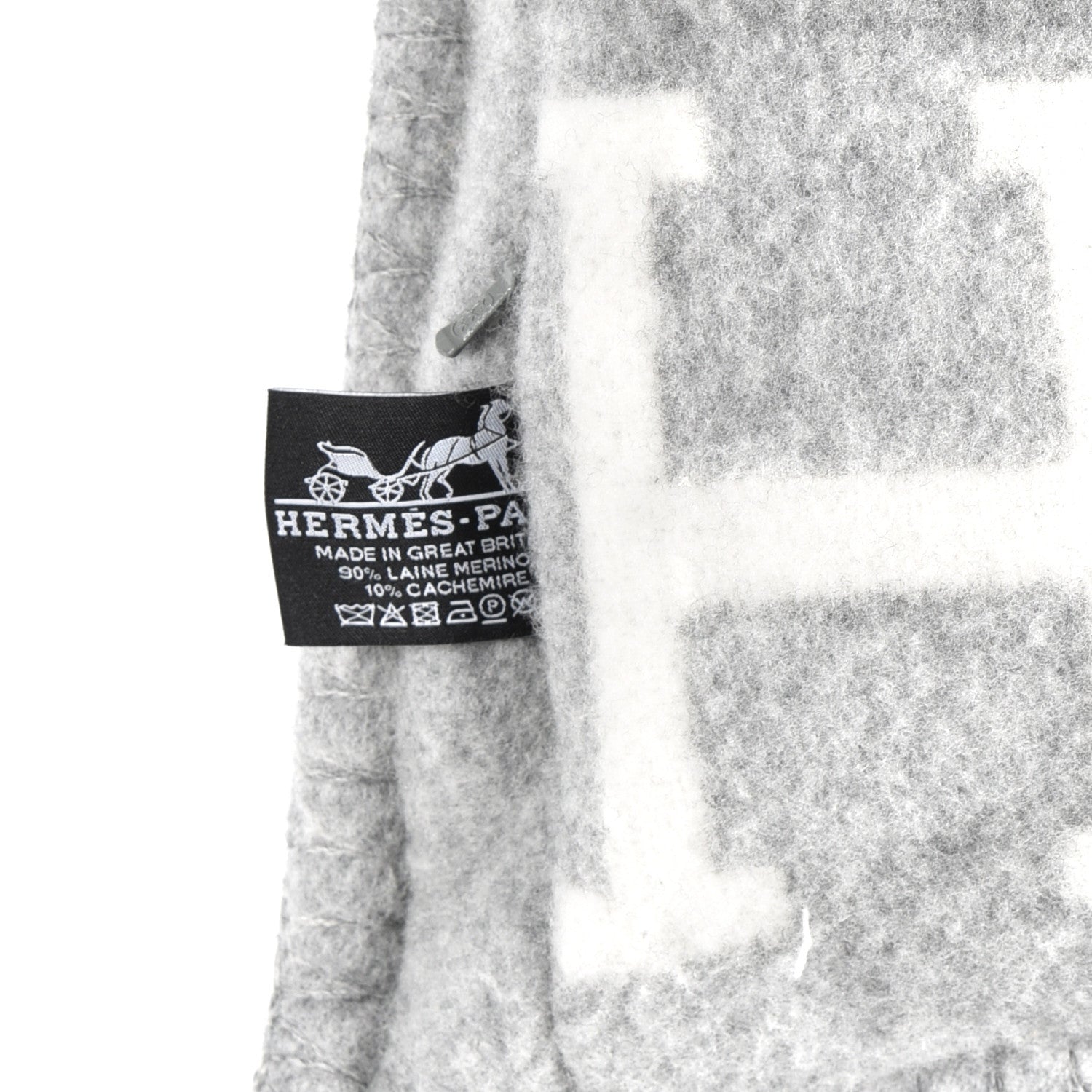 Hermes Wool Cashmere Avalon III Pillow PM Ecru Gris Clair 3 of 3