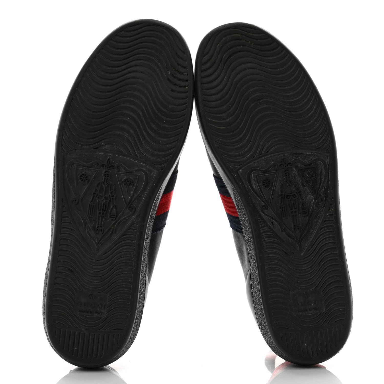 Gucci Calfskin Ayers Web Bee Embroidered Ace Sneakers 37 Black 5 of 11