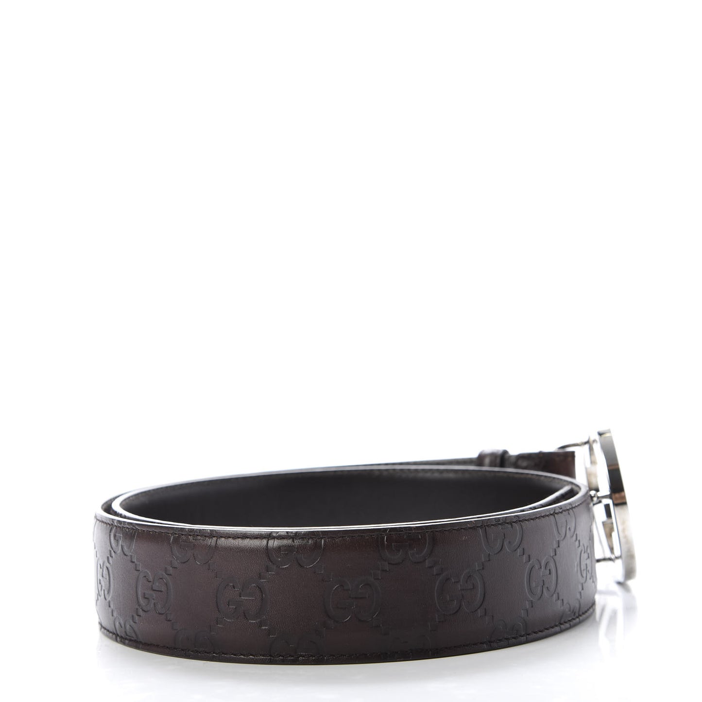 Guccissima Interlocking G Belt 90 36 Dark Brown