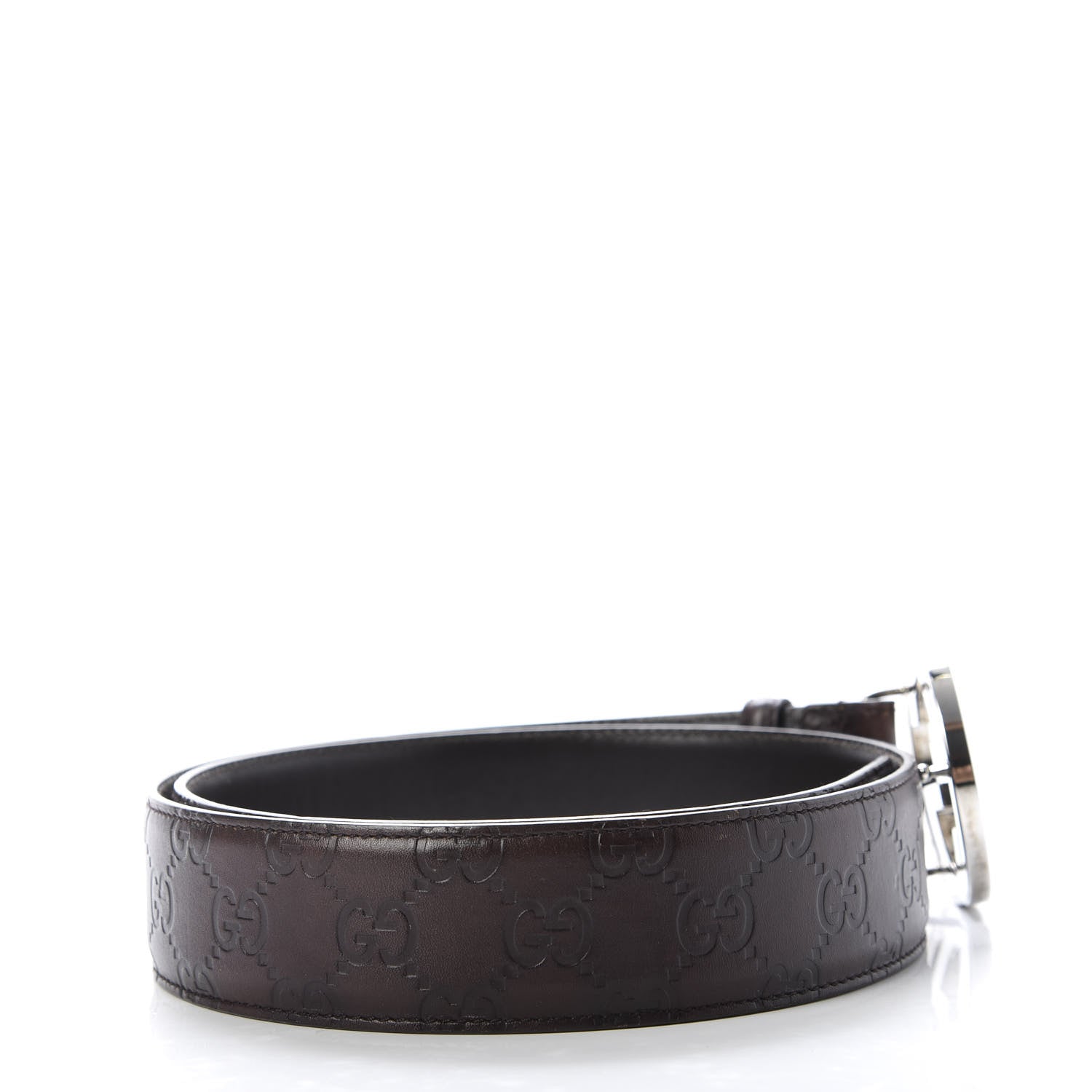 Gucci Guccissima Interlocking G Belt 90 36 Dark Brown 2 of 4