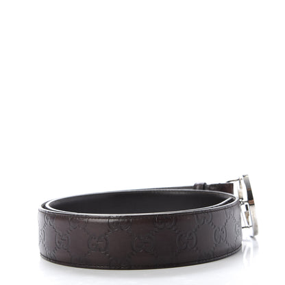 Gucci Guccissima Interlocking G Belt 90 36 Dark Brown 2 of 4
