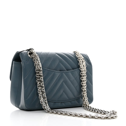 Chanel Aged Calfskin Chevron Quilted 2.55 Reissue Mini Flap Blue 2 of 11