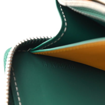 Goyard Goyardine Matignon Zip Around GM Wallet Green 7 of 8