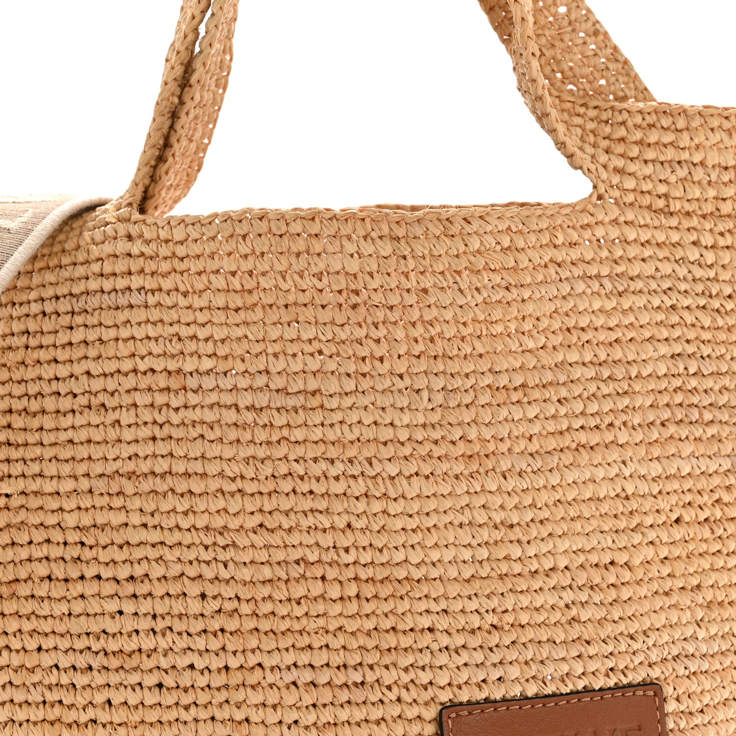 Raffia Mini Slit Tote Bag Natural Tan