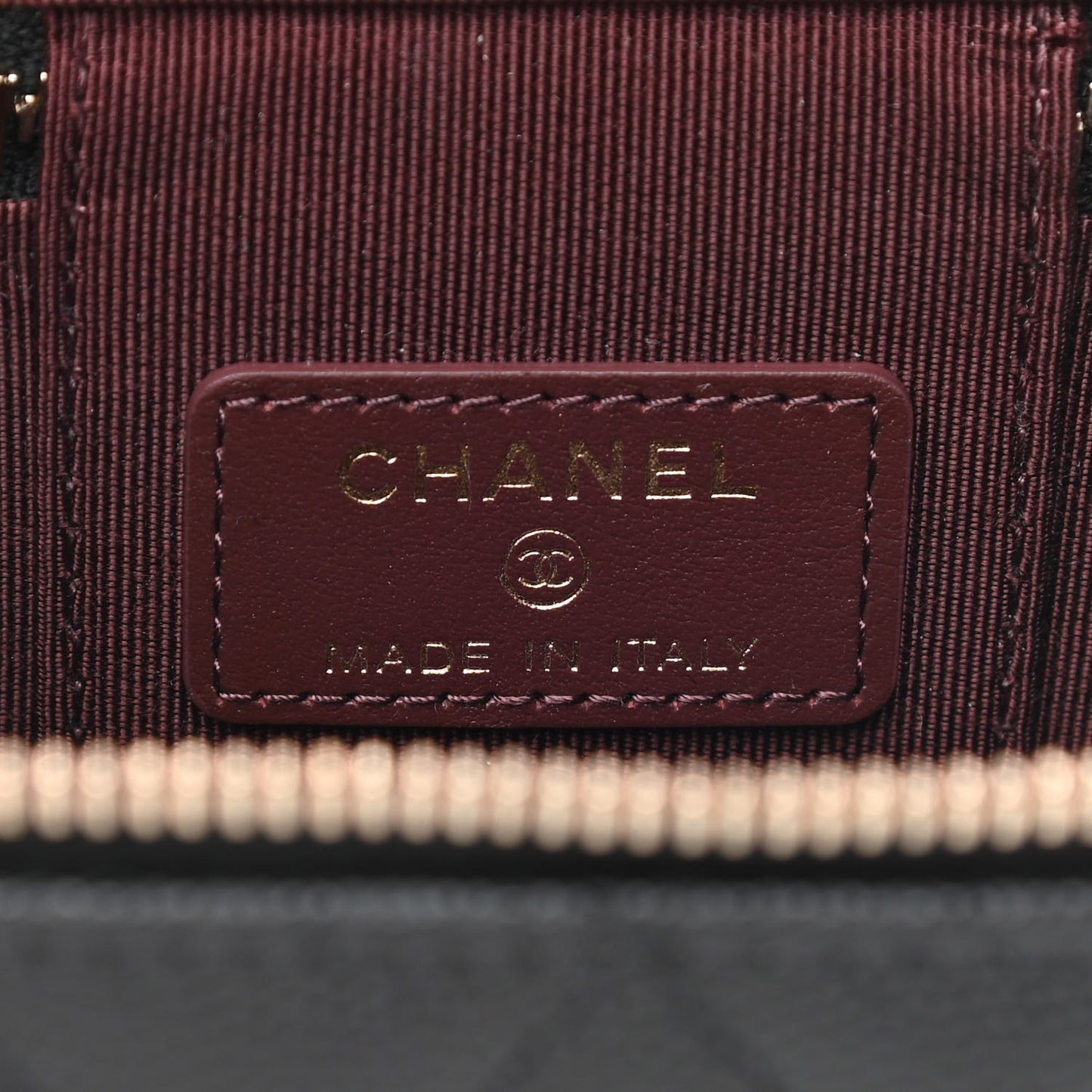 Caviar Quilted Mini Vanity Case With Chain Black