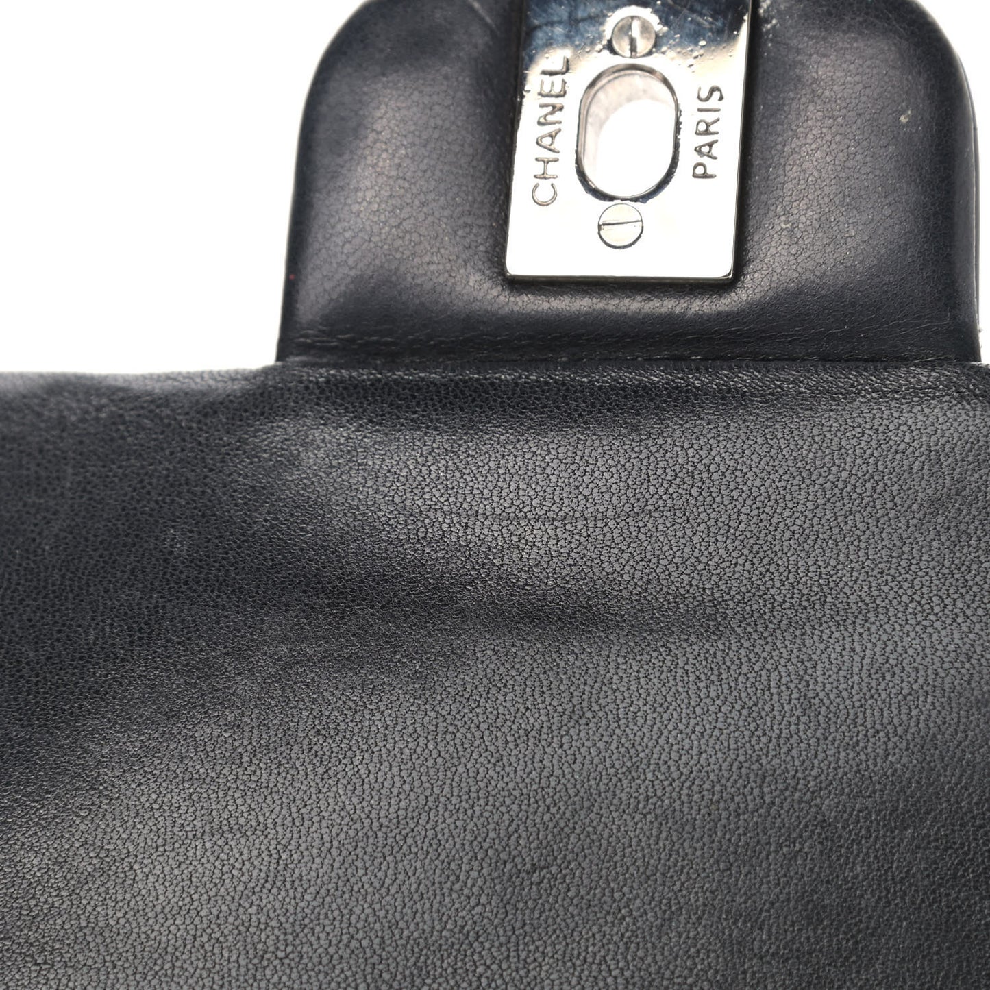Patent Quilted Medium Double Flap Black