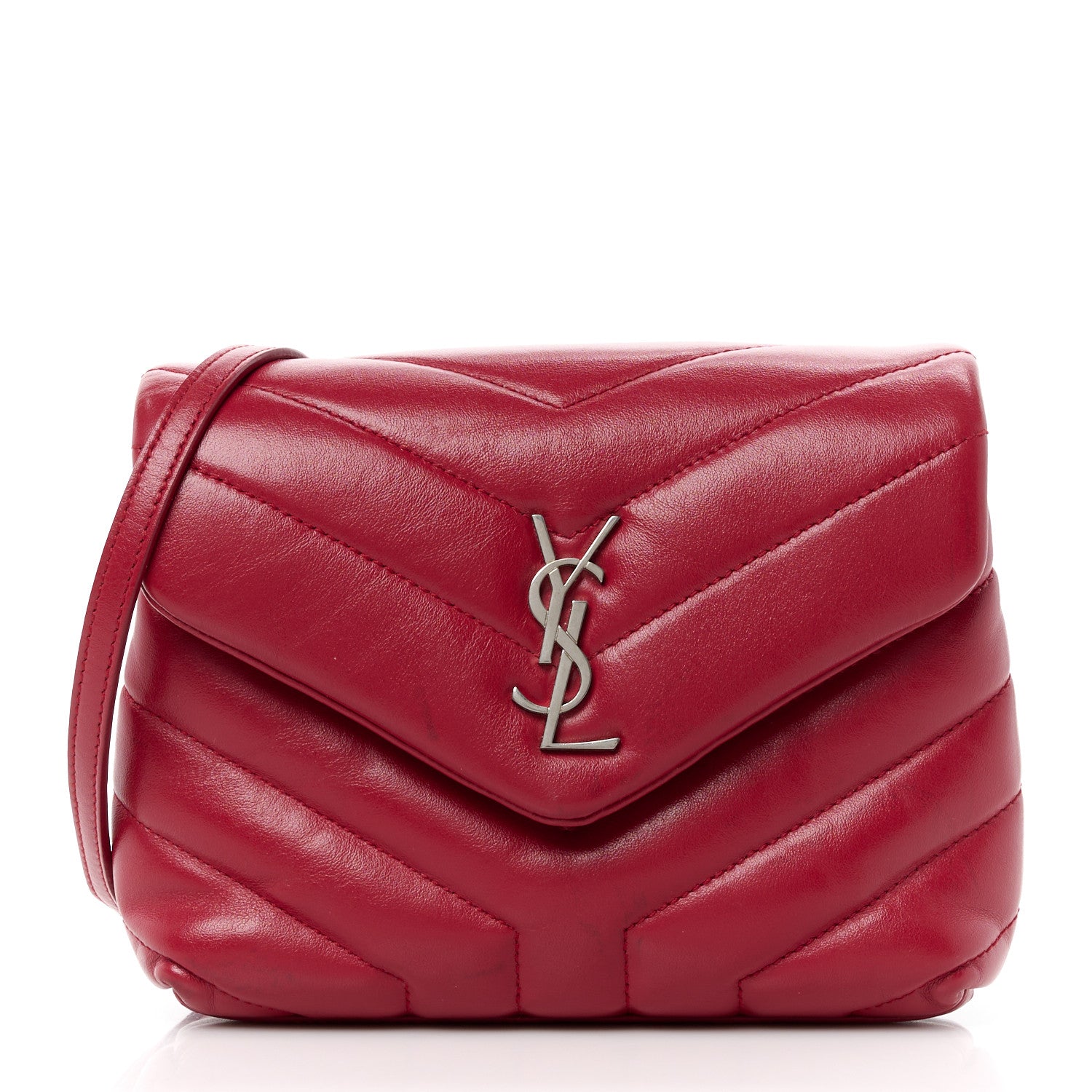 Saint Laurent Calfskin Y Quilted Monogram Toy Loulou Monogram Crossbody Bag New Lipstick 1 of 12