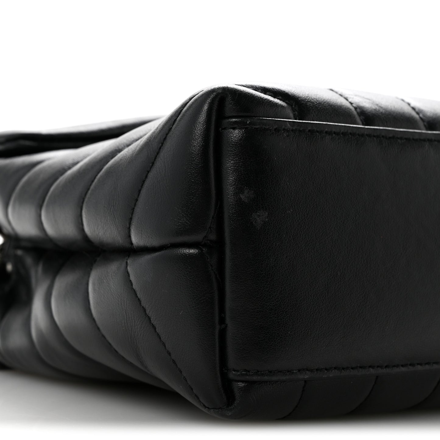Calfskin Y Quilted Monogram Small Loulou Chain Satchel Black