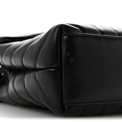 Saint Laurent Calfskin Y Quilted Monogram Small Loulou Chain Satchel Black 9 of 12