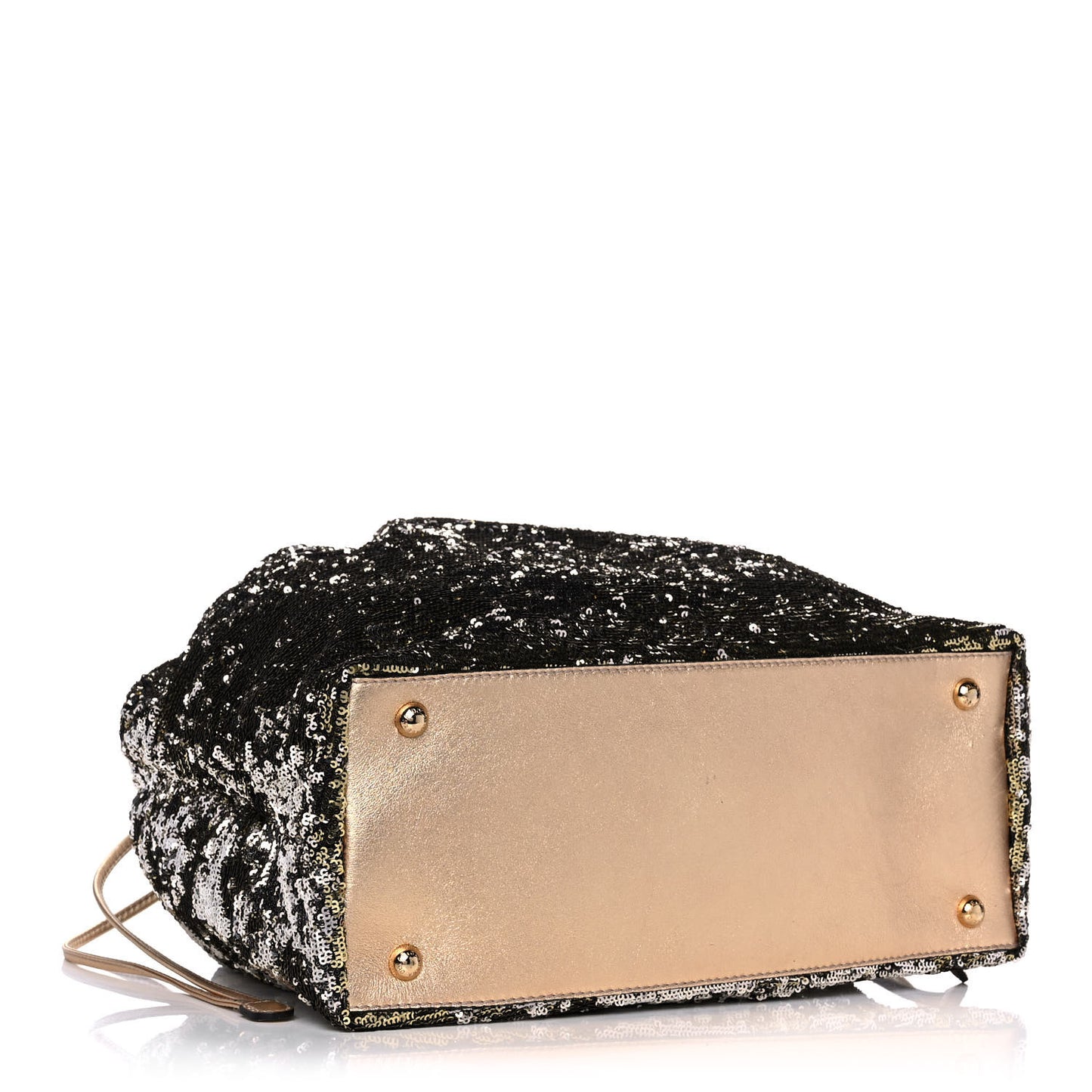 Sequin Embellished Drawstring Tote Gold