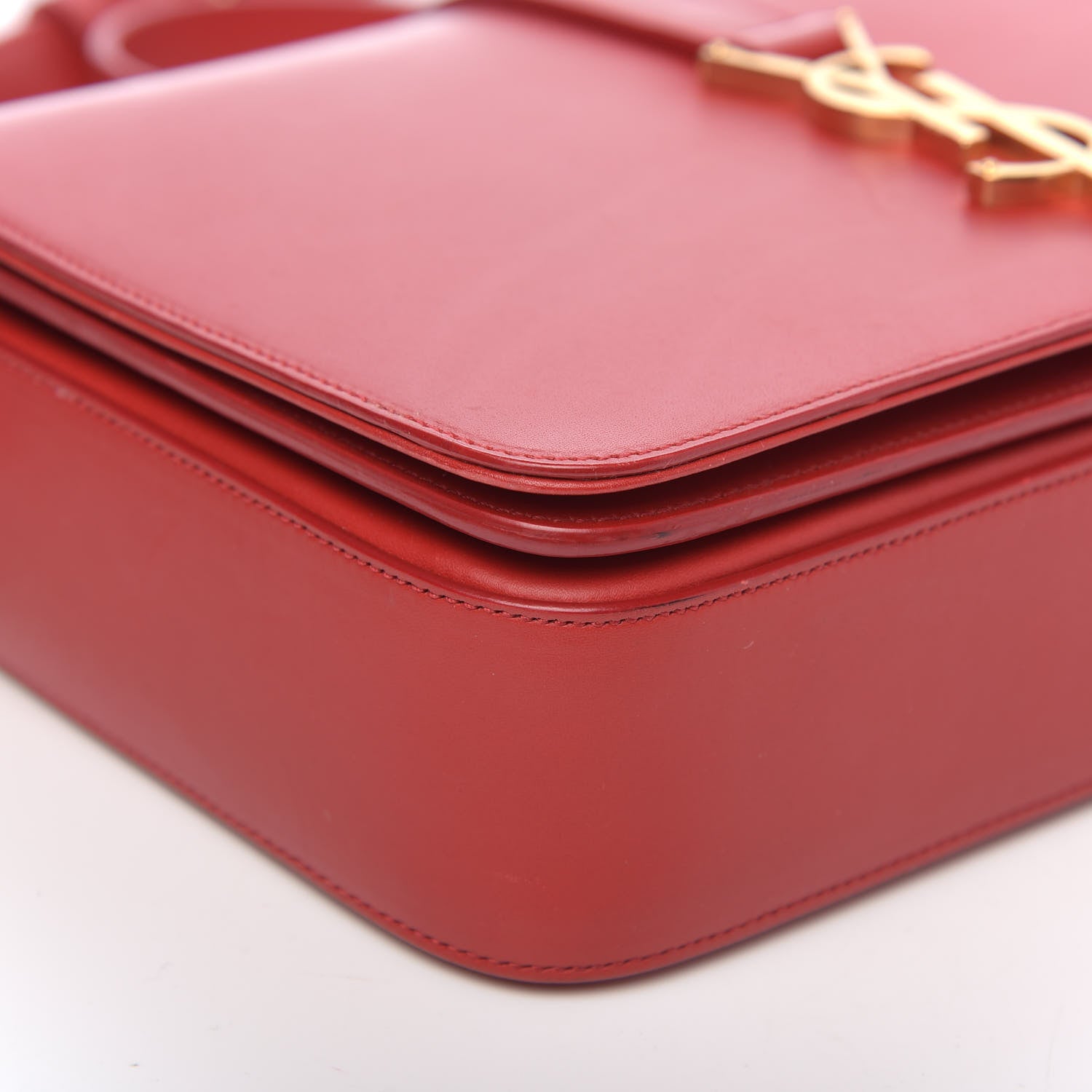 Saint Laurent Smooth Calfskin Medium Classic Monogram Universite Bag Red 8 of 14