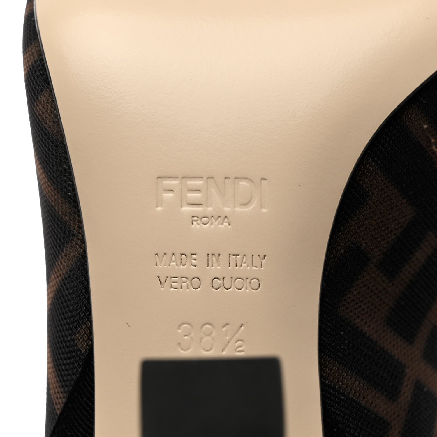 Fendi Mesh Tulle FF Colibri 85mm Ankle Booties 38.5 Tobacco Moro Black 7 of 8
