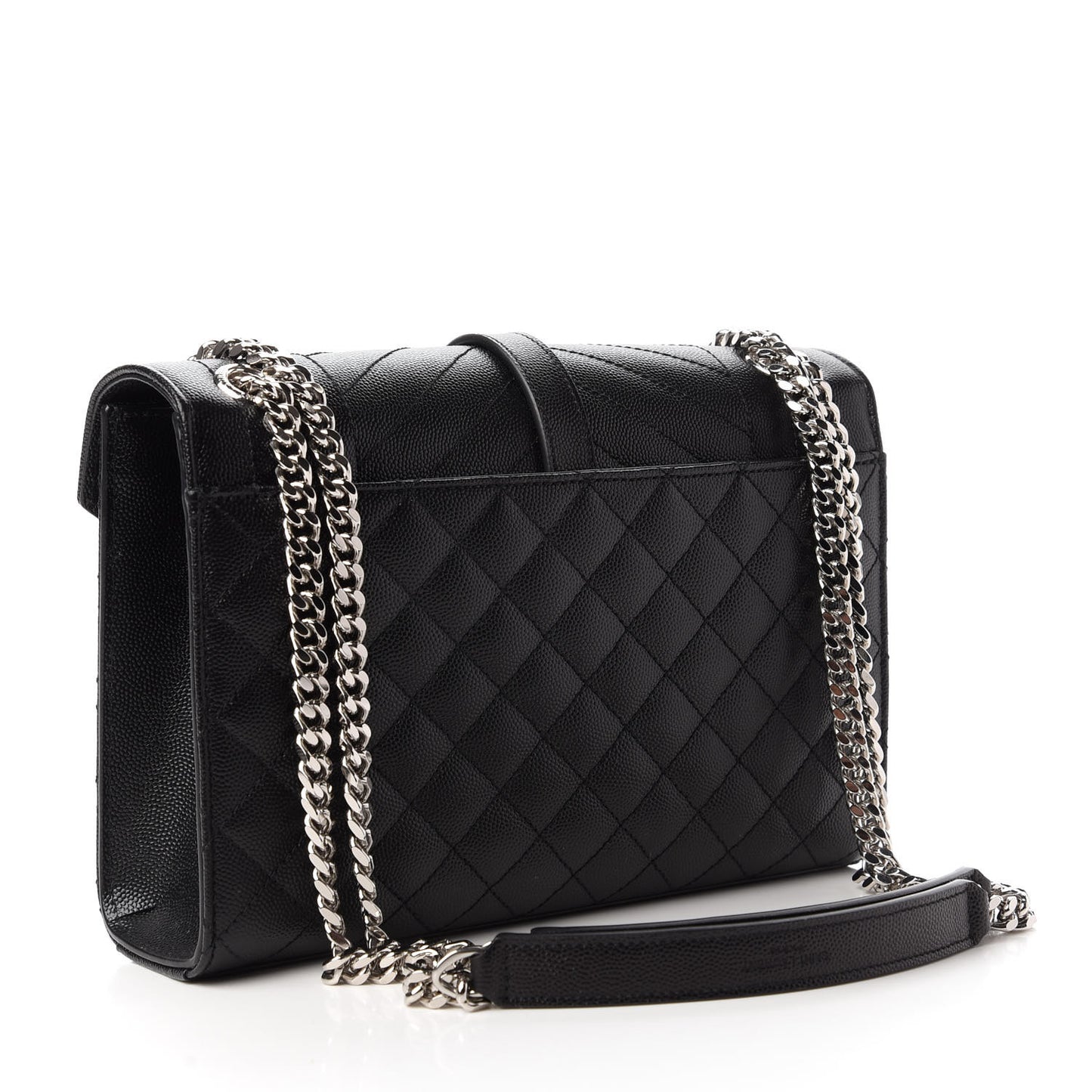Grain De Poudre Textured Mixed Matelasse Triquilt Medium Monogram Satchel Black