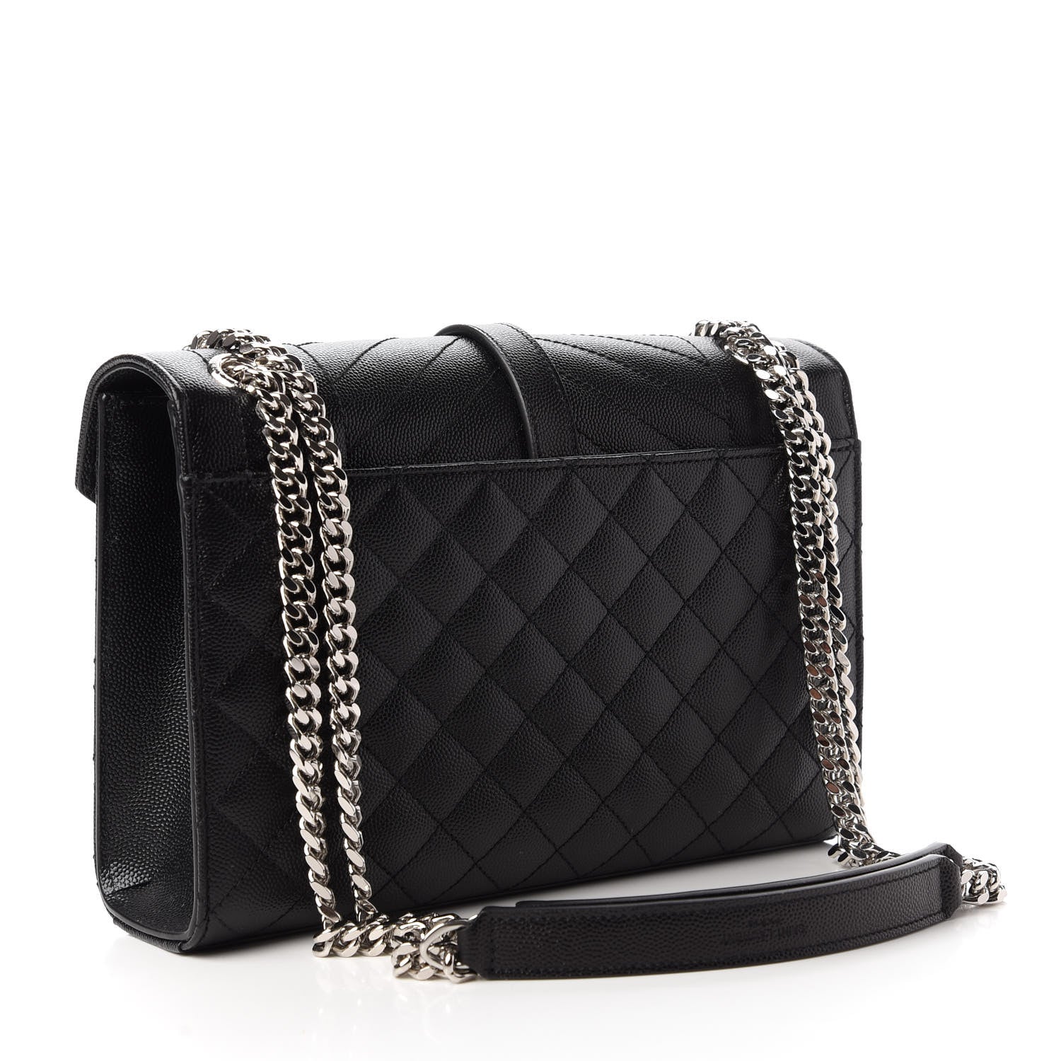 Saint Laurent Grain De Poudre Textured Mixed Matelasse Triquilt Medium Monogram Satchel Black 3 of 10