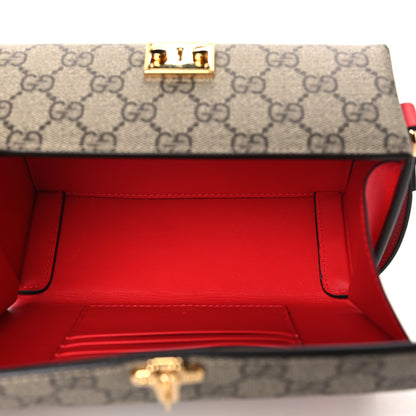 Gucci GG Supreme Monogram Moon Calfskin Love Valentines Day Padlock Case Beige Ebony New Geranium 5 of 8
