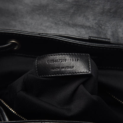 Saint Laurent Calfskin Y Quilted Monogram Medium Loulou Backpack Black 10 of 11