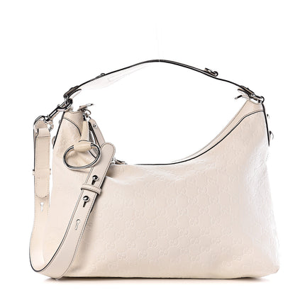 Gucci Guccissima Medium Icon Bit Hobo White 1 of 11