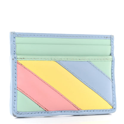 Gucci Calfskin Matelasse Diagonal GG Marmont Card Holder Wallet Multicolor Pastel 3 of 7