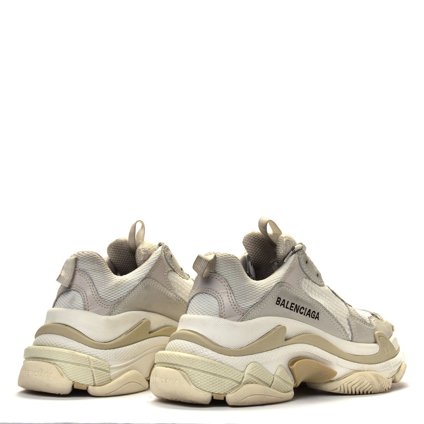 Fabric Mesh Womens Triple S Sneakers 36 White