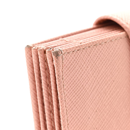 Prada Saffiano Metal Gusseted Card Holder Orchidea 11 of 11