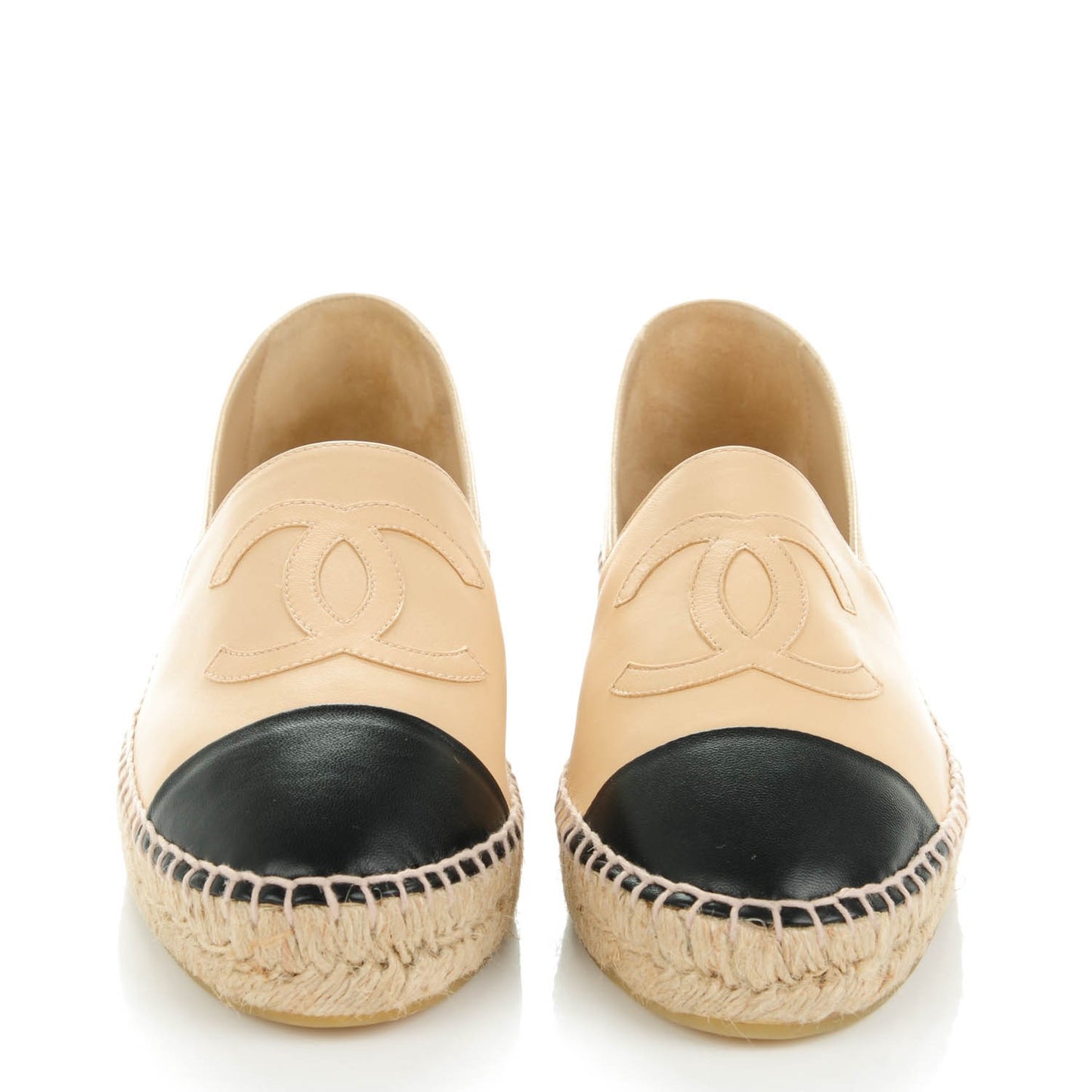 Lambskin CC Espadrilles 40 Beige Black