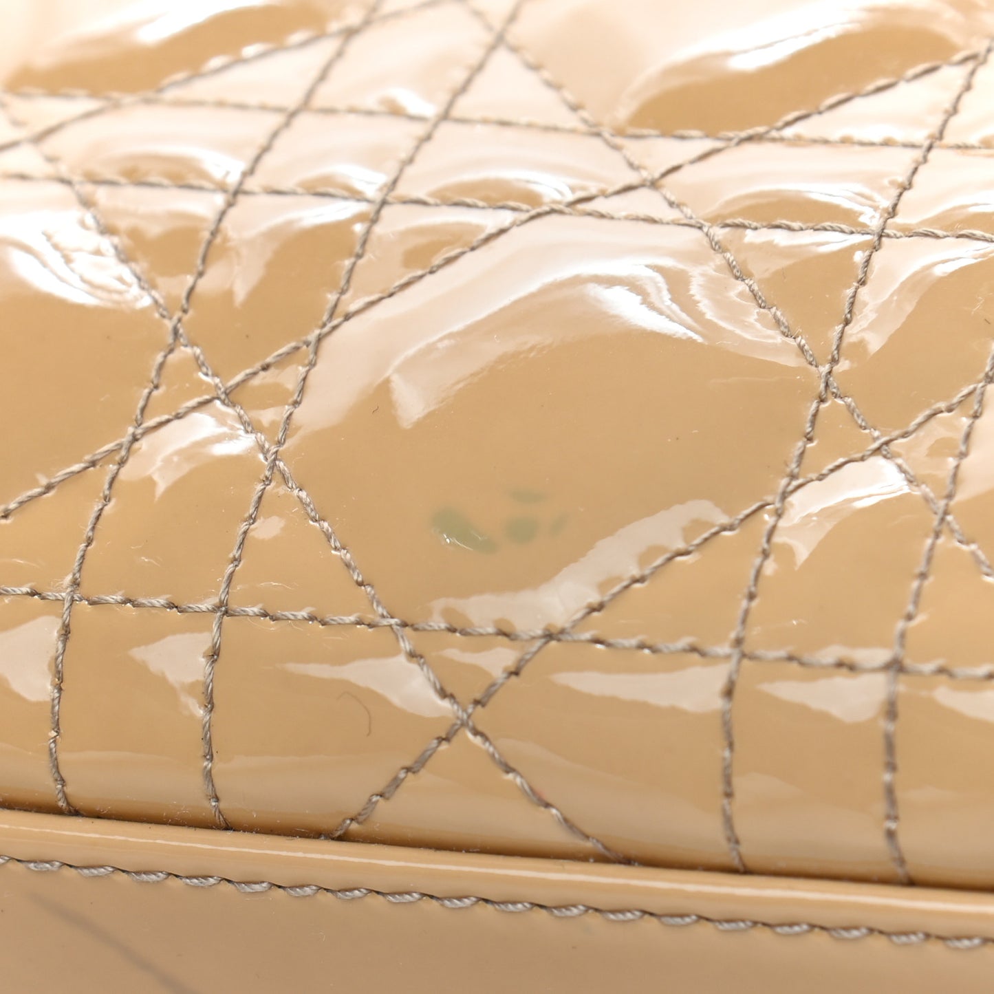 Patent Cannage Large Lady Dior Beige
